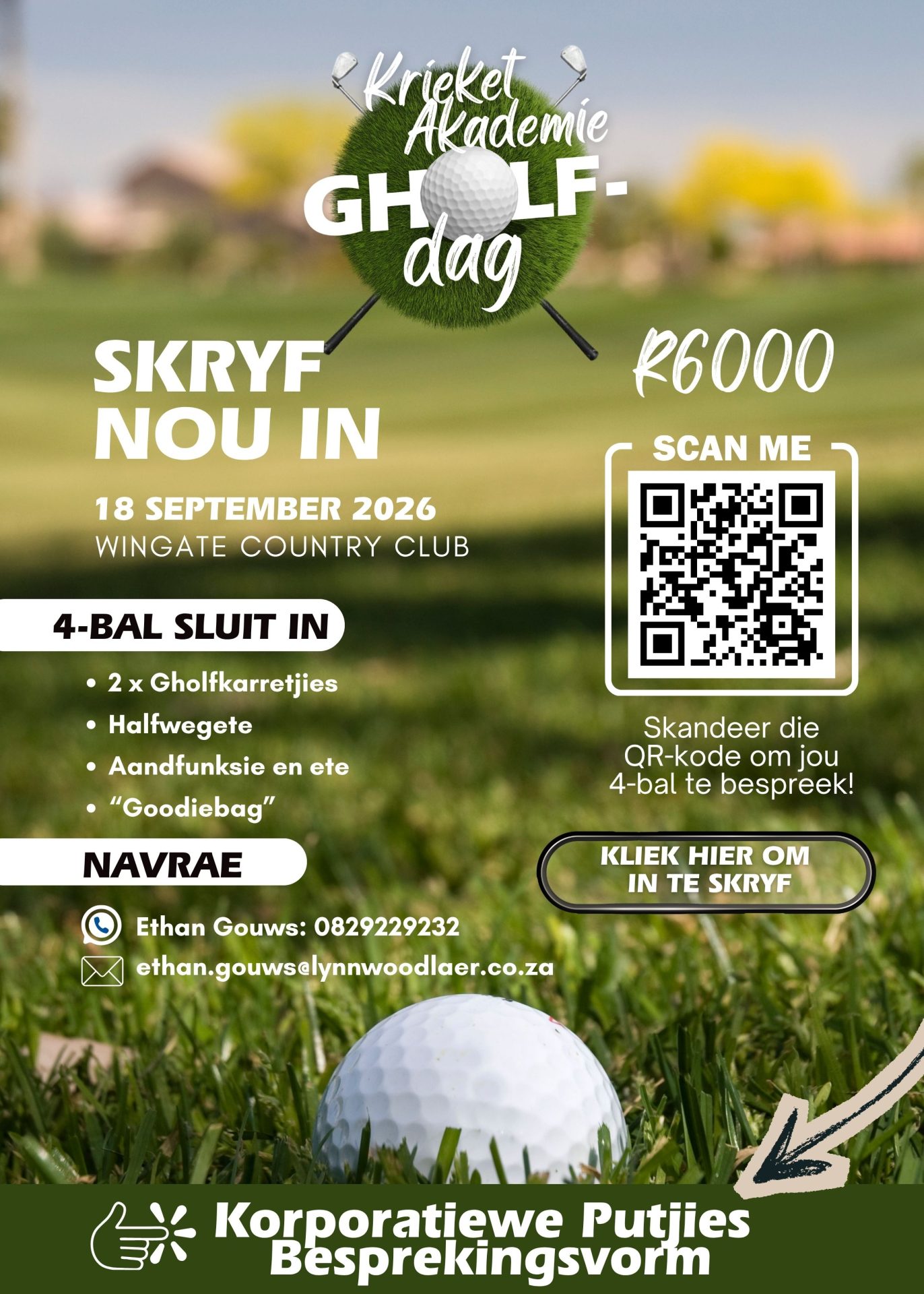 Inskrywingsvorm vir Gholfdag 2026-4 Inskrywingsvorm vir Gholfdag 2026-4